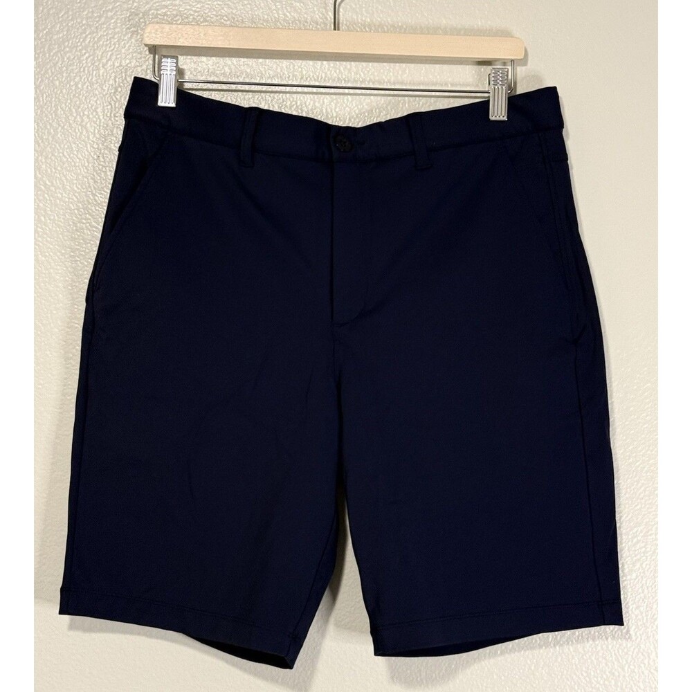 Graham Luxe Golf Shorts Mens 34 Blue Performance Nylon Stretch Athleisure Active